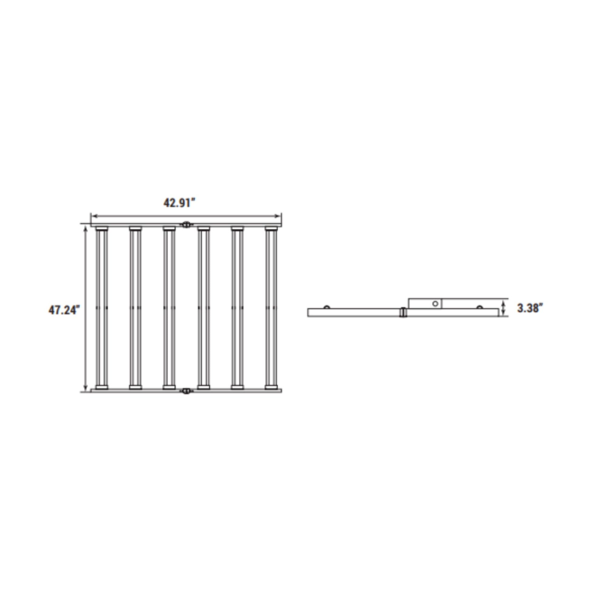 Dimensions of LED Linkable High Output Commercial Grade Grow Light - 720W