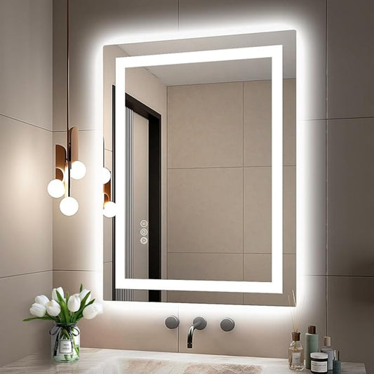 Rectangular LED Smart Vanity Mirror - Anti-Fog and Dimmable