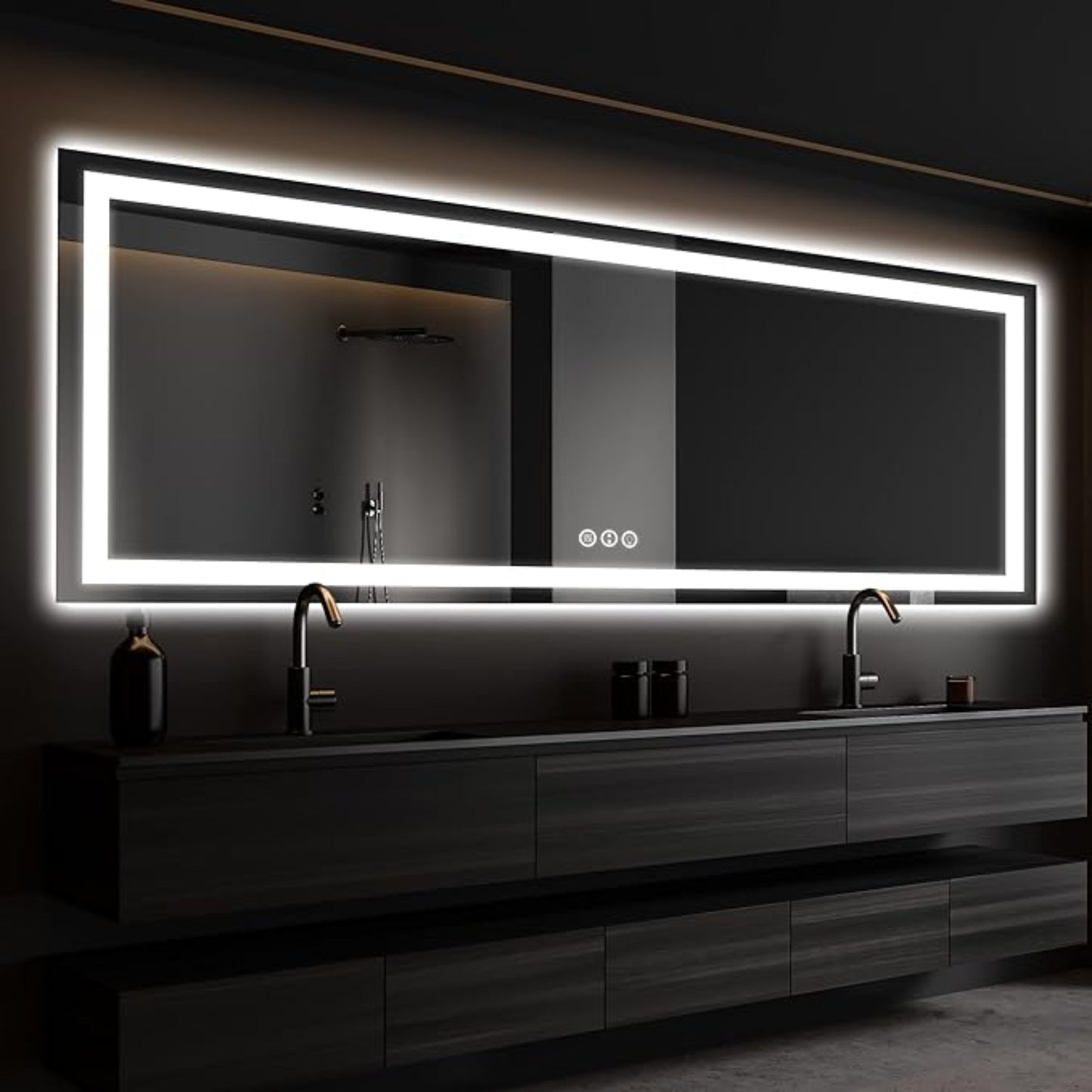 Rectangular LED Smart Vanity Mirror - Anti-Fog and Dimmable