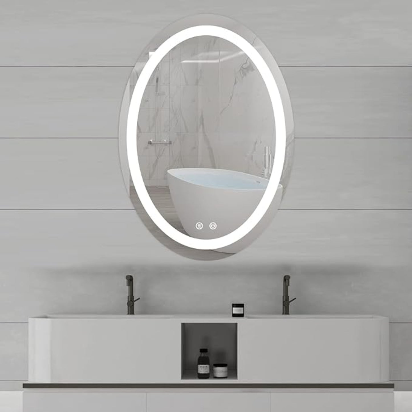 Round LED Smart Vanity Mirror - Anti-Fog and Dimmable