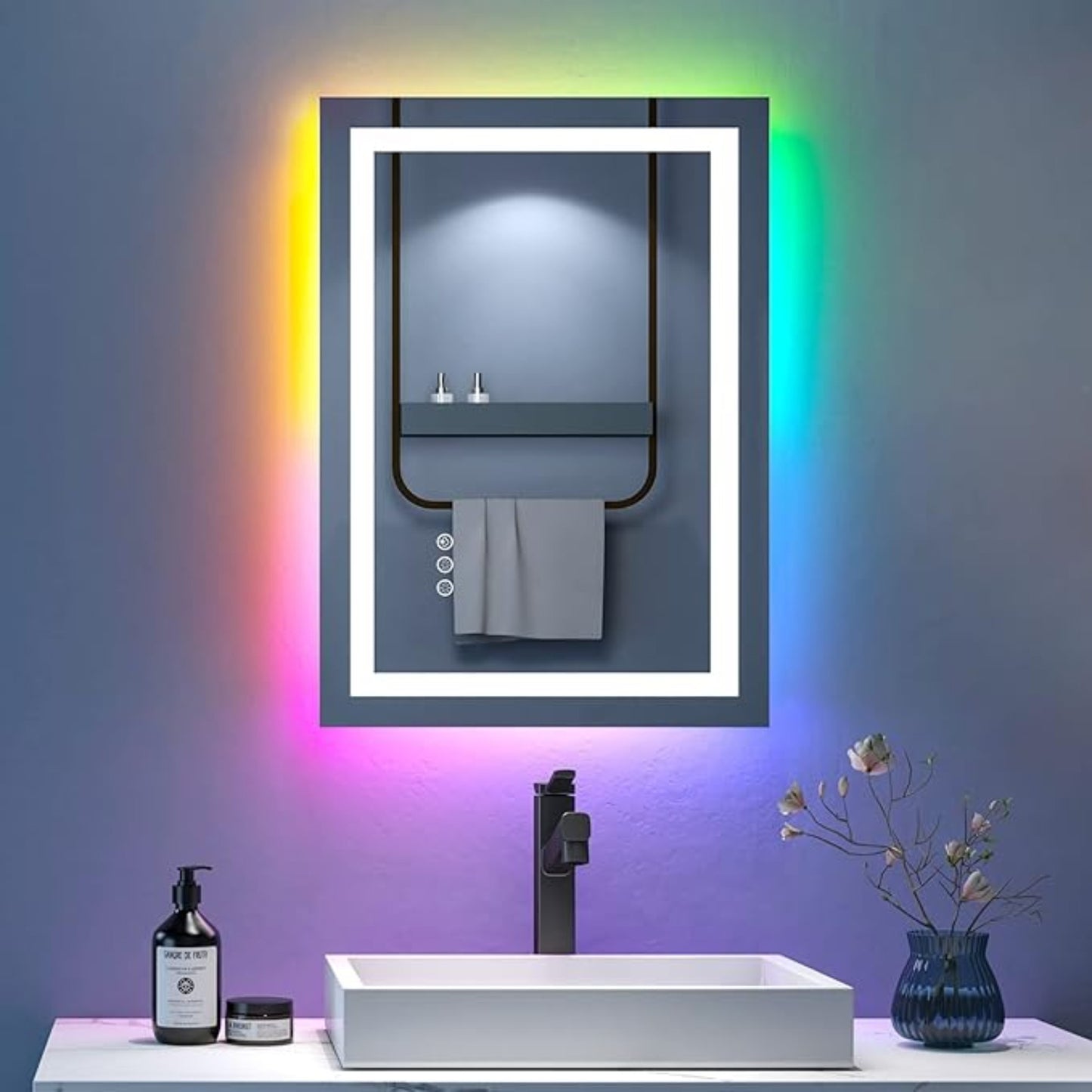 LED Smart Vanity Mirror with RGB - Anti-Fog and Dimmable