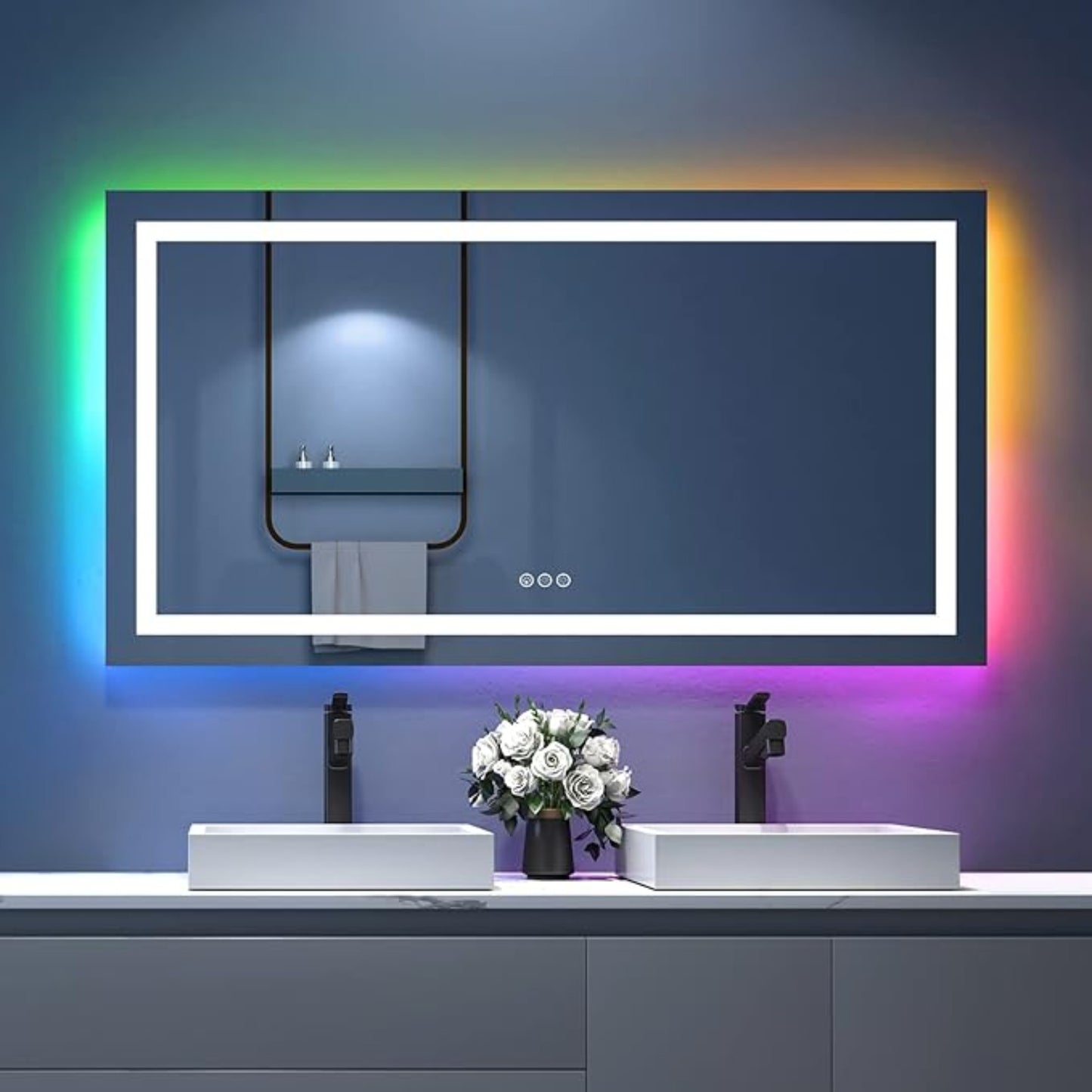 LED Smart Vanity Mirror with RGB - Anti-Fog and Dimmable