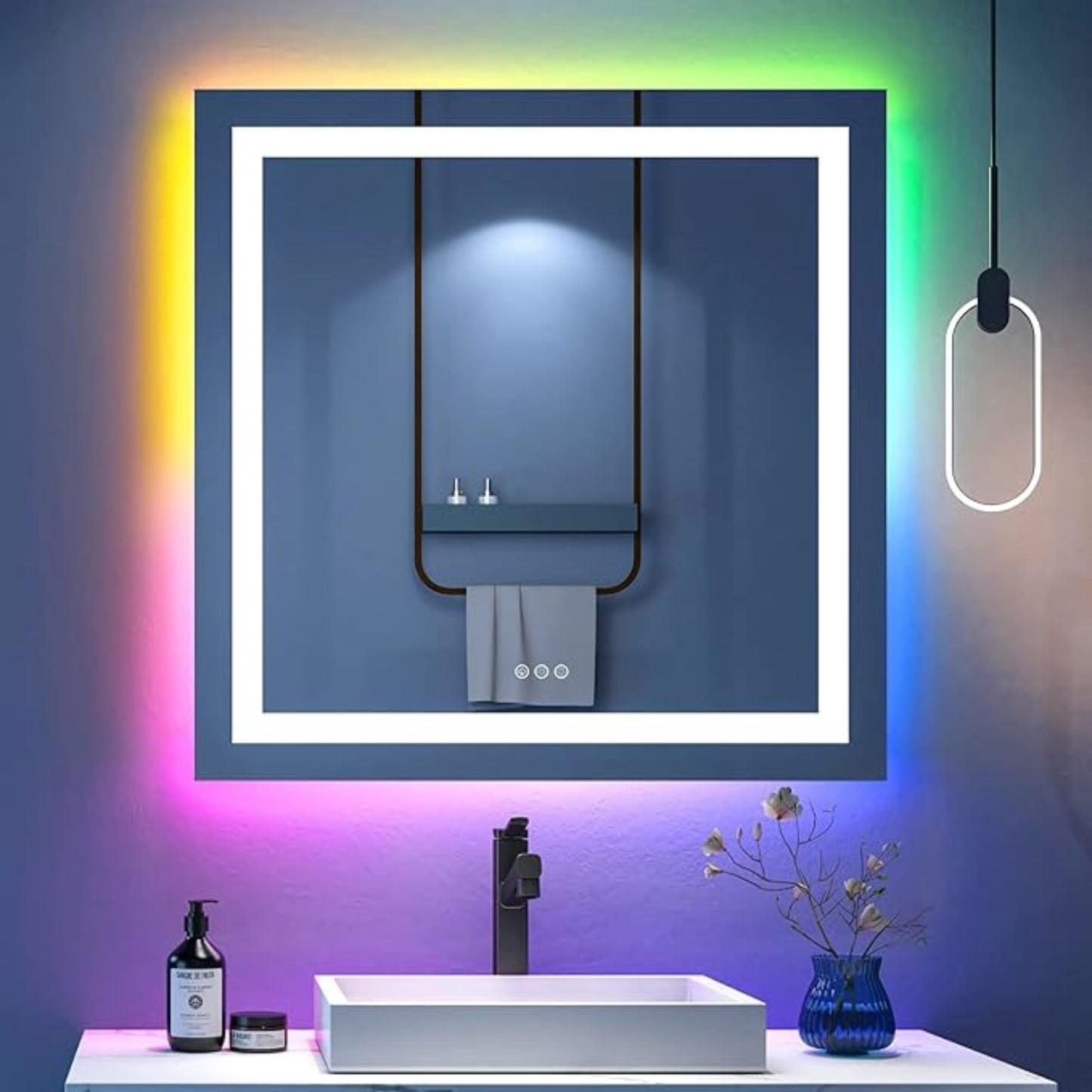 LED Smart Vanity Mirror with RGB - Anti-Fog and Dimmable