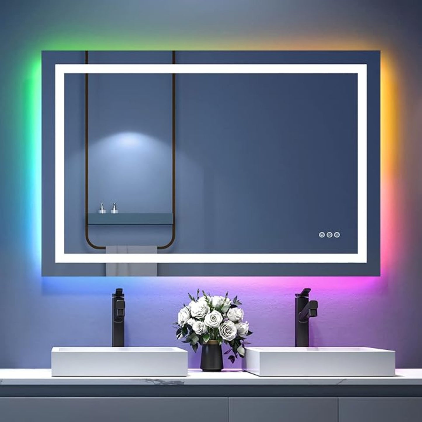 LED Smart Vanity Mirror with RGB - Anti-Fog and Dimmable