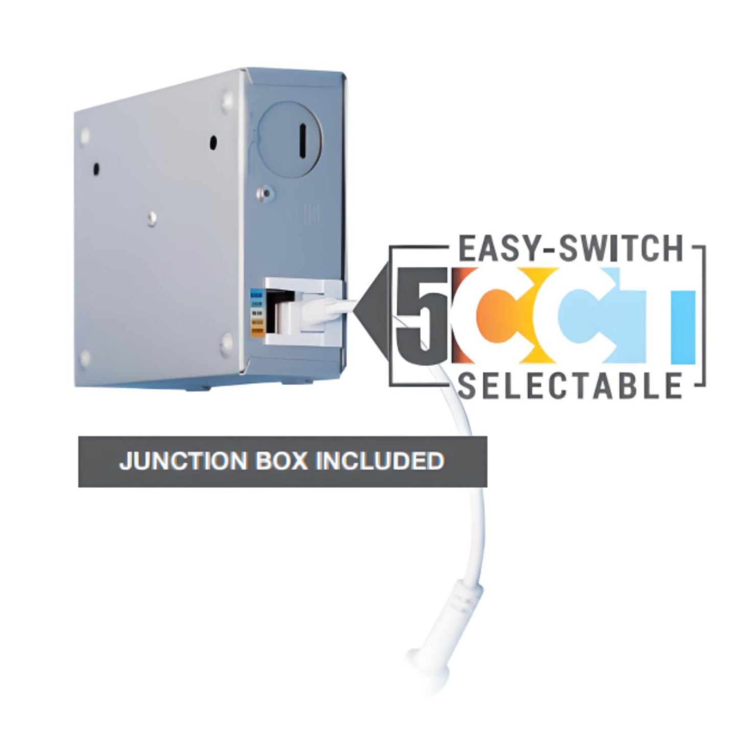 Junction Box for Ultra-Slim Square Smooth Canless LED Recessed Downlight - 5 Color Temperature Adjustable