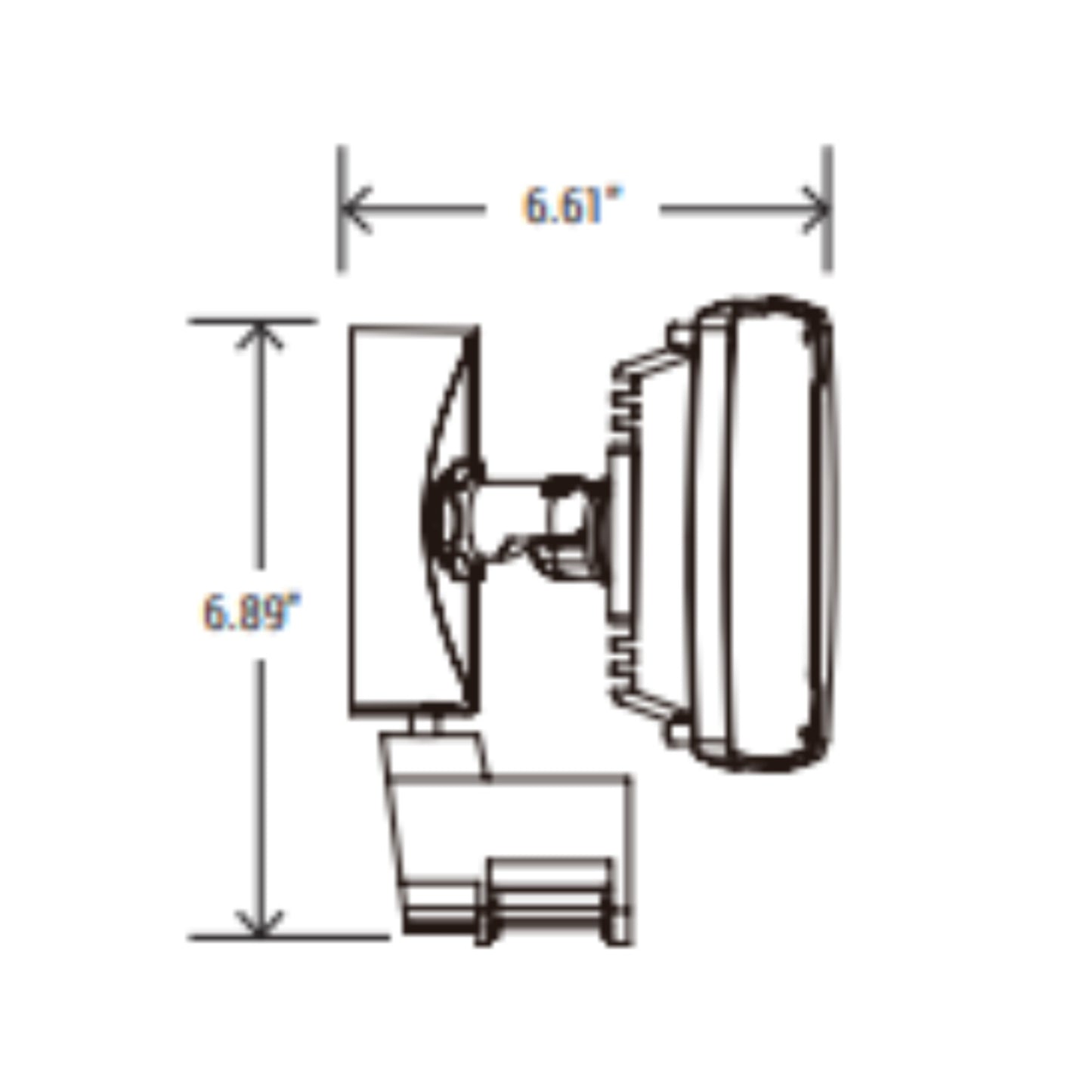 Square Twin Heads Motion Sensor Security Fixture - 5000K Color Temperature - Length/Depth