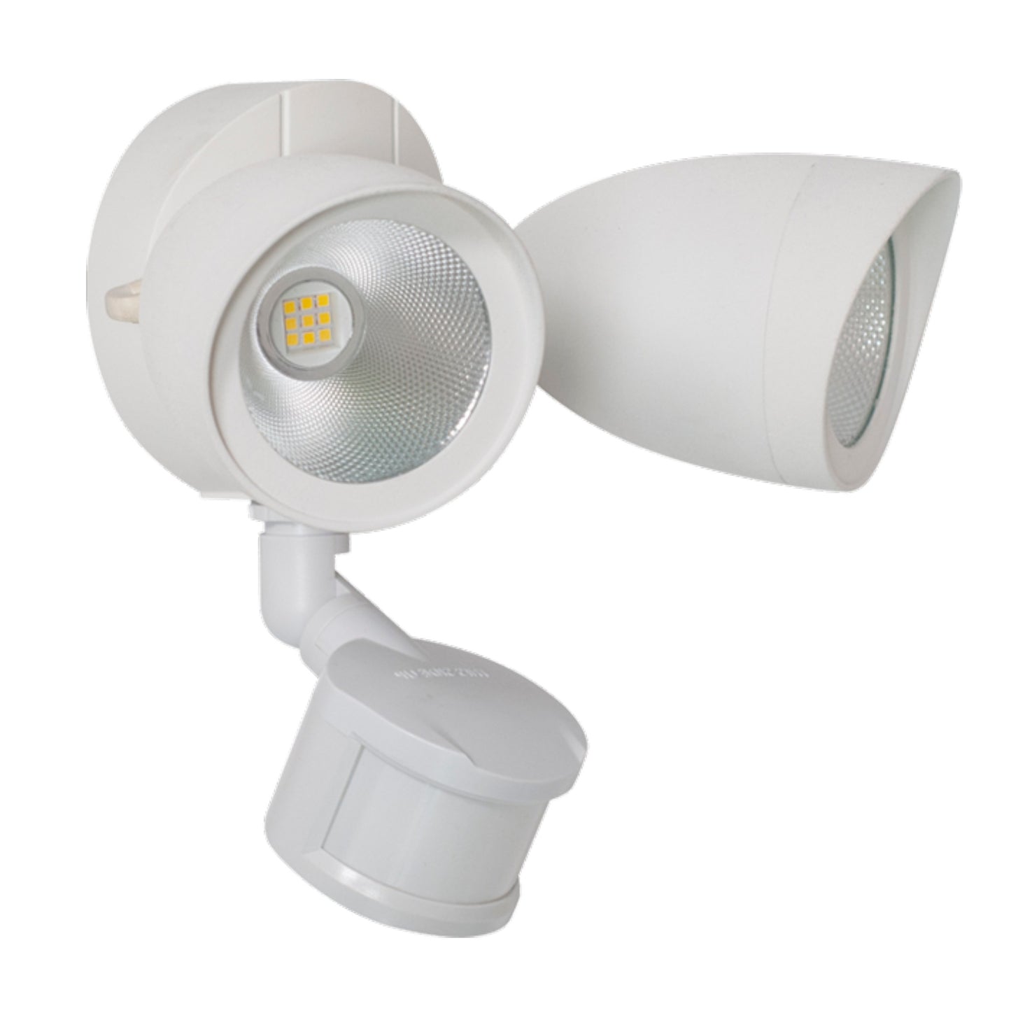 Round Twin Heads Motion Sensor Security Fixture - 5000K Color Temperature - White