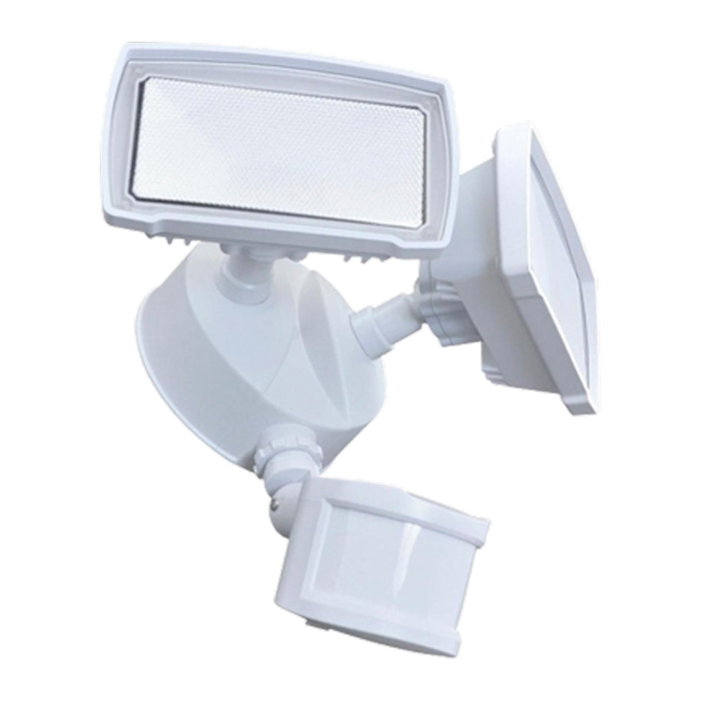 Square Twin Heads Motion Sensor Security Fixture - 5000K Color Temperature - White