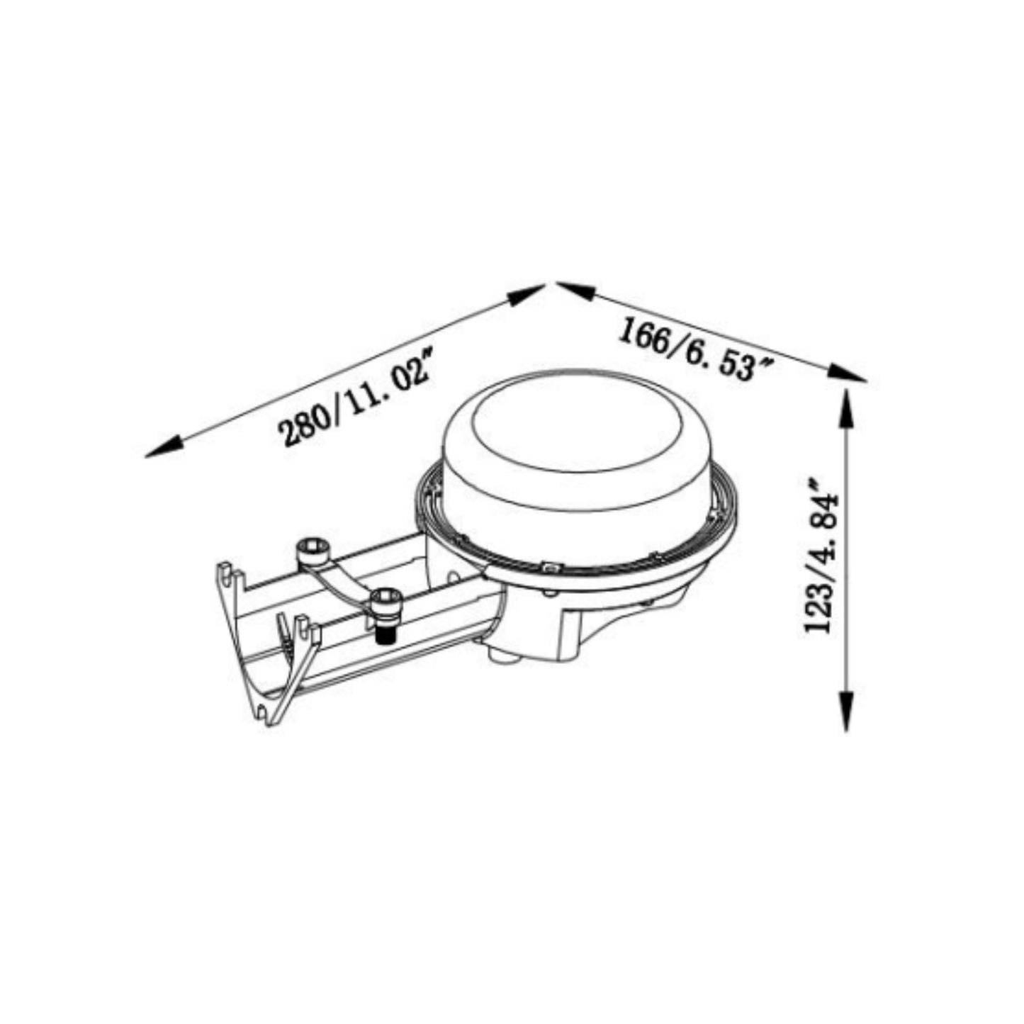 LED Dusk to Dawn Outdoor Light 5000K CCT Dimensions