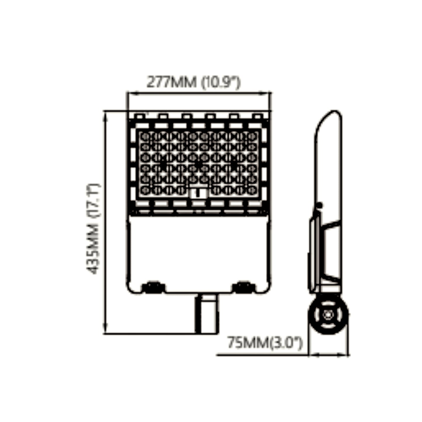 Classic Area Light Standard Voltage (100-277V) 5000K CCT Dimensions